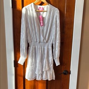 Lilly Pulitzer White Long Sleeve Ruffled Dress